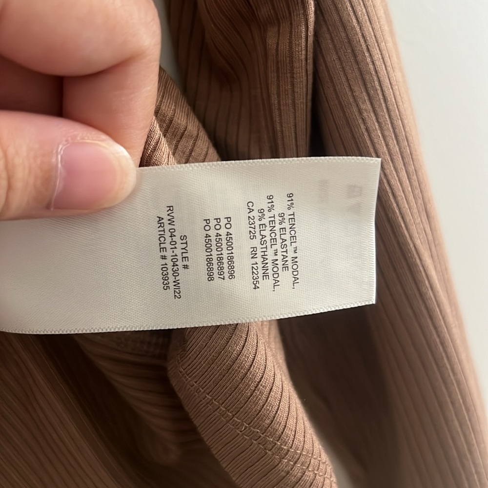 NWT Aritzia Wilfred Only Long Sleeve Blouse - Saville / Tan Brown (S) - Picture 7 of 7
